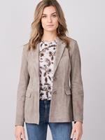 REPEAT cashmere Suède blazer met getailleerde fit
