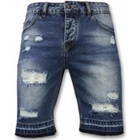 Enos Korte Broek  Korte Broeken Heren - Slim Fit Ripped Shorts