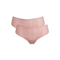 MAGIC Bodyfashion Dream Thong Lace 2pack - Blush Pink - Maat XL