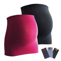 mamaband Bauchband 2er-Pack + 3er Pack Hosenerweiterung schwarz/magenta