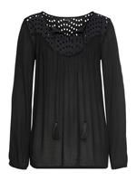 Lascana Crêpe-blouse met geborduurde oogjes, damesblouse, losse pasvorm