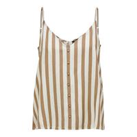 Only Top, V-Ausschnitt, verstellbare Träger, für Damen, cloud dance/beige stripes