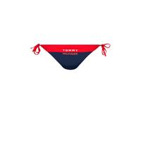 strik bikinibroekje marine/rood