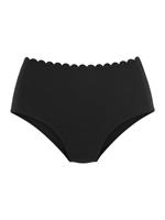 LASCANA Highwaist-Bikini-Hose »Scallop«, mit gelaserter Wellenkante