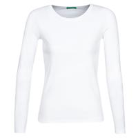 United Colors of Benetton Benetton, T-shirt Mit Langen Ärmeln,  Weiss, Damen