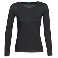 Benetton, T-shirt Mit Langen Ärmeln,  Schwarz, Damen