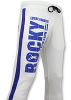 Local Fanatic Exclusieve Heren Trainingsbroek - Italian Stallion Rocky Balboa - Wit