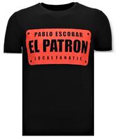 Local Fanatic Coole T-shirt Mannen - Pablo Escobar El Patron - Zwart
