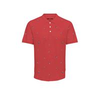 slim fit polo met all over print cranberry