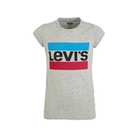 Levi's Kids T-shirt met logo grijs melange/roze/blauw