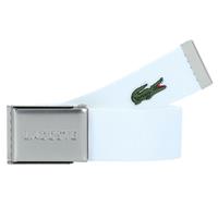 Lacoste Herren Gürtel aus Stoff - schönes Etui, gravierter Schiebeschnallenverschluss, bright white