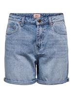 Only Regular Fit Denim Short Dames Blauw