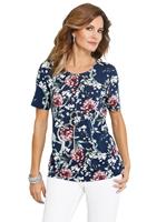 Lady Shirt mit verschiedenen Blüten allover