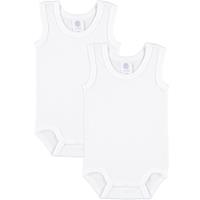 SANETTA Baby onderarm rompers wit -dubbelpak-