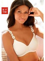 Lascana T-shirt-bh met 3 bandjes (verwisselbare bandjes) en borduursel