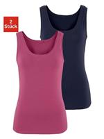 Vivance Tanktop Elastische katoenkwaliteit gemaakt van elastische katoenen stof, strandtop (Set van 2)