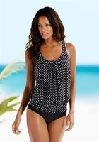 Lascana Oversized tankini in modieus stippen-design