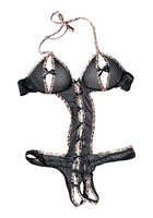 petite fleur gold Body-ouvert met beugels, gemaakt van licht transparant materiaal, sexy lingerie, sexy ondergoed