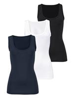 vivance active Hemd van zachte microvezel, tanktop, onderhemd (Set van 3)