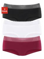 s.Oliver RED LABEL Beachwear Hipster met grafische kanten boordjes (3 stuks)