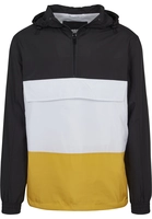 Urban Classics Color Block Pull Over Windbreaker Herren, schwarz / gelb weiß