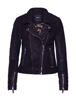 Maze Biker Lederjacke mit Leoprintfutter Romie, black