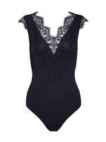 Pieces luxe kanten body zonder mouw - ILU Bodystocking - Mouwloze kanten dames bodysuit - Lingerie body