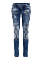 Cipo & Baxx Jeanshose mit cooler Waschung und Ziernähten, Blue