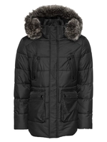 Urban Classics Faux Fur Hooded Winterjacke Herren, schwarz