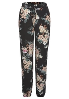 Lascana Strandbroek met bloemenprint en zakken, jersey broek, zomerbroek