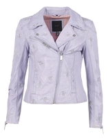 Maze Eyecatcher Biker Jacke mit schönen Stickereien Blackridge, lavendel