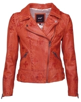 Maze Lederjacke mit gestickten Symbolen Movas