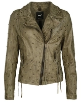 Maze Stylische Biker-Lederjacke Heart Heart, forest night