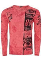 Rusty Neal Langarmshirt mit coolem Print, Rot