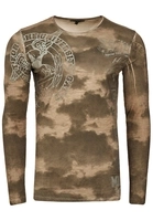 Rusty Neal Langarmshirt mit eindrucksvollem Print, Khaki