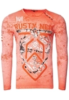 Rusty Neal Langarmshirt mit hochwertigem Print, Orange