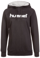 Hummel Cotton Logo Kapuzenpullover Damen, schwarz / weiß