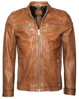 Maze Lederjacke mit Druckknopfverschluss am Ärmel Flint