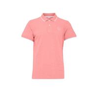 Blend slim fit polo met contrastbies roze