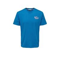 T-shirt met printopdruk blauw