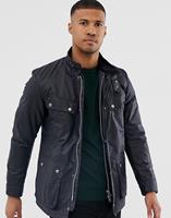 barbourinternational Barbour International - Duke - Gewaxt slim-fit jack in marineblauw