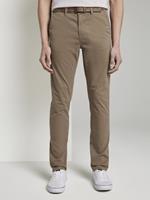 Tom Tailor Chino broek met riem, Heren, Honey Camel beige