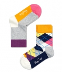 2-pack Happy Socks Kids Argyle sokken - grijs