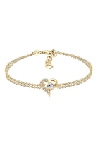 Elli Armband Herz Liebe Swarovski Kristalle 925 Silber, Gold, 17 cm, gold, cm