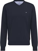 Fynch-Hatton V-hals Trui Navy 100% Katoen Regular Fit