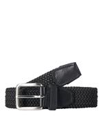 Jack&Jones Originals Gürtel "JACSPRING WOVEN BELT NOOS", geflochten, Dornschließe, Leder-Details, elastisch, black