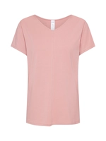 Skiny Damen Kurzarmshirt mit V-Ausschnitt Sleep & Dream, rose dawn