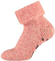 Wollen dames huissokken met antislip Antique pink