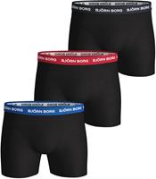 Björn Borg Boxershorts Zwart Kleuren contrast Band Medium Leg 6-pack