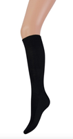 Basset kniekous wol heren - zwart - Hoge warme winter kniekous